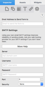 SMTP Settings in the Contact Form Advanced Widget